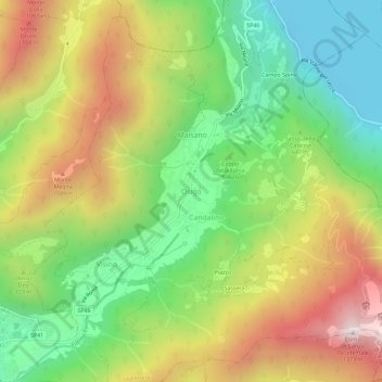 Carte topographique Osigo, altitude, relief