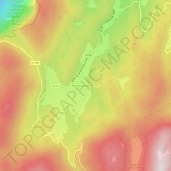 Carte topographique Ferme du Mandement, altitude, relief