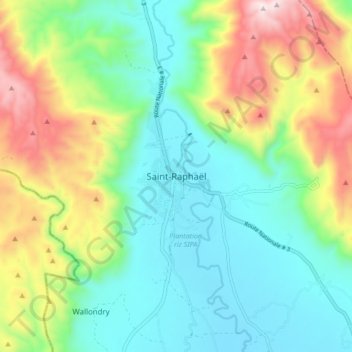 Carte topographique Saint-Raphaël, altitude, relief