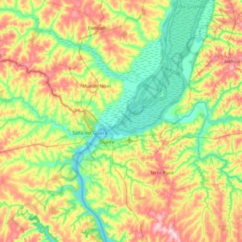 Carte topographique Gaivota, altitude, relief