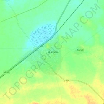 Carte topographique Lunkaransar, altitude, relief