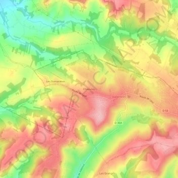 Carte topographique Chapulay, altitude, relief