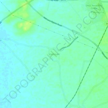 Carte topographique Vadosan, altitude, relief