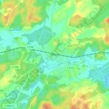 Carte topographique Reftele, altitude, relief