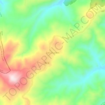 Carte topographique Sidi Ghalem, altitude, relief