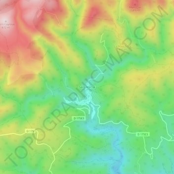Carte topographique Saint-Martial, altitude, relief