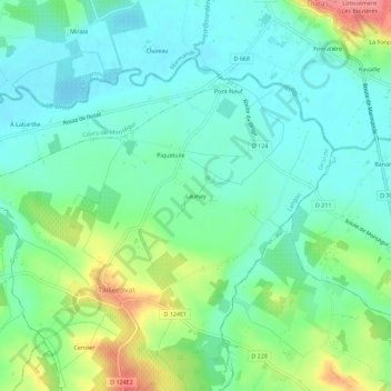 Carte topographique Launay, altitude, relief
