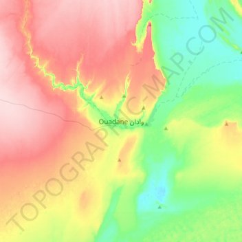 Carte topographique Ouadane, altitude, relief