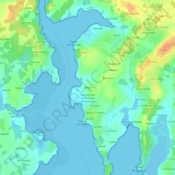 Carte topographique Parun, altitude, relief