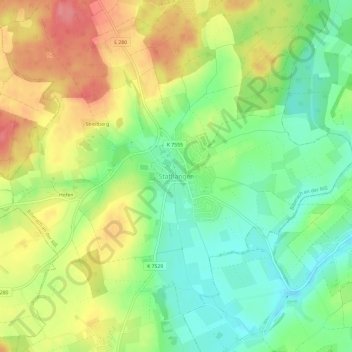 Carte topographique Stafflangen, altitude, relief