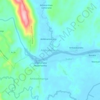Carte topographique Ambodiampaly, altitude, relief