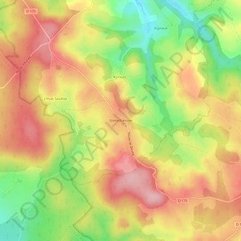 Carte topographique Montchanson, altitude, relief