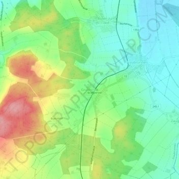 Carte topographique Grafenried, altitude, relief