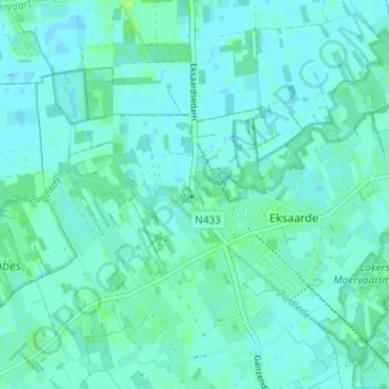 Carte topographique Eksaardedam, altitude, relief
