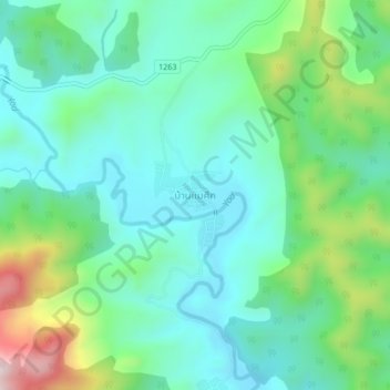 Carte topographique Ban Mae Suek, altitude, relief