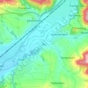 Carte topographique Au, altitude, relief