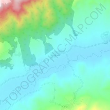 Carte topographique Yeşilova, altitude, relief