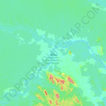 Carte topographique Mitú, altitude, relief