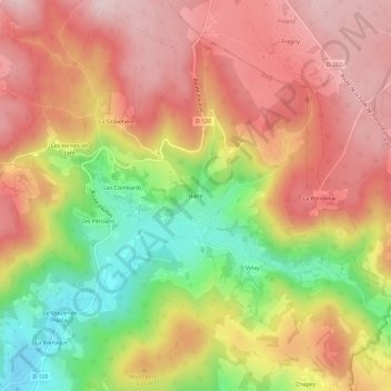 Carte topographique Biere, altitude, relief