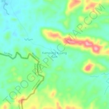 Carte topographique Kampung Kujang Sain, altitude, relief