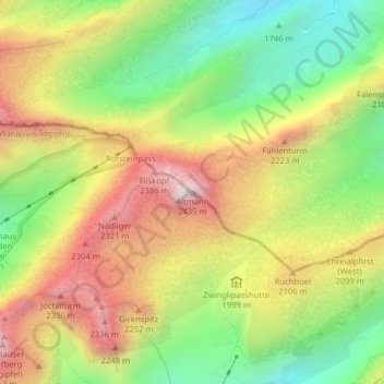 Carte topographique Altmann, altitude, relief