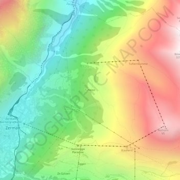 Carte topographique Tufteren, altitude, relief