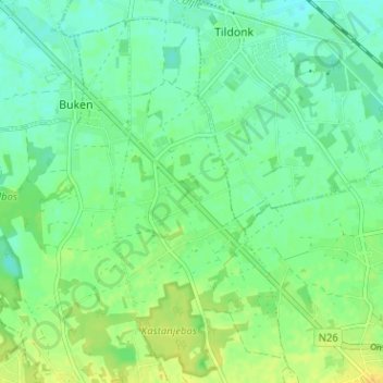 Carte topographique Delle, altitude, relief
