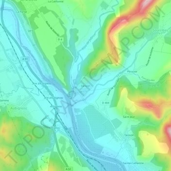 Carte topographique Vançon, altitude, relief