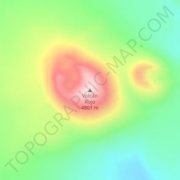 Carte topographique Volcán Rojo, altitude, relief