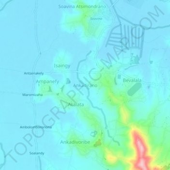 Carte topographique Ankadirano, altitude, relief