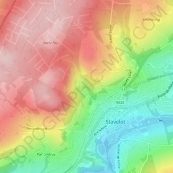 Carte topographique Roche du Diable, altitude, relief