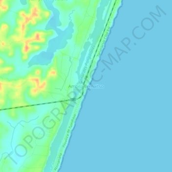 Carte topographique Ambila Lemaitso, altitude, relief