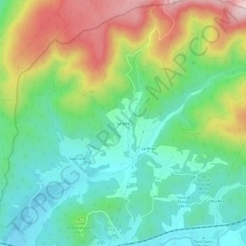 Carte topographique La Selle, altitude, relief