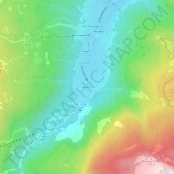 Carte topographique Hintertal, altitude, relief
