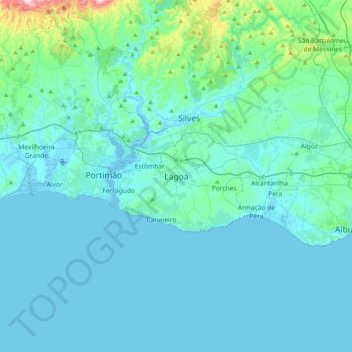 Carte topographique Lagoa, altitude, relief