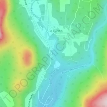 Carte topographique Rivière Saint-Adolphe, altitude, relief