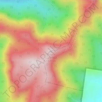 Carte topographique Mount Superbus, altitude, relief
