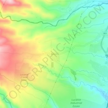 Carte topographique Alion, altitude, relief