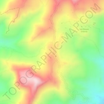 Carte topographique Cuatro Esquinas, altitude, relief