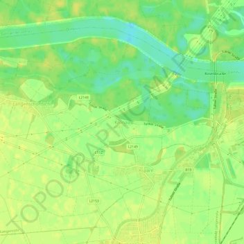Carte topographique Kronau, altitude, relief