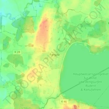 Carte topographique Fargau, altitude, relief
