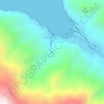 Carte topographique Cascada de Yelapa, altitude, relief