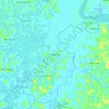 Carte topographique Masianaka, altitude, relief