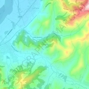 Carte topographique Bussolino, altitude, relief