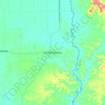 Carte topographique La Manzanita, altitude, relief