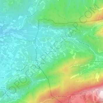 Carte topographique Les Cabanes, altitude, relief