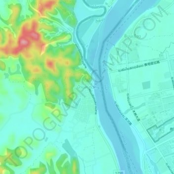 Carte topographique Ban Sob Ruak, altitude, relief