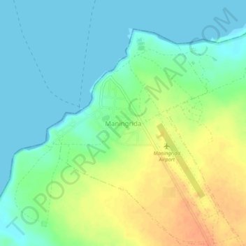 Carte topographique Maningrida, altitude, relief