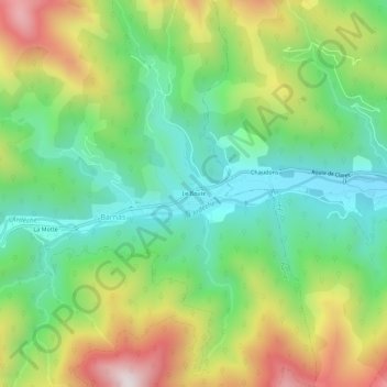 Carte topographique Le Bouix, altitude, relief