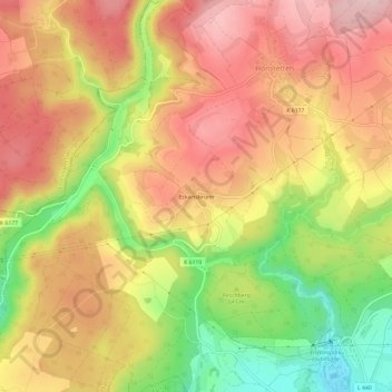 Carte topographique Eckartsbrunn, altitude, relief